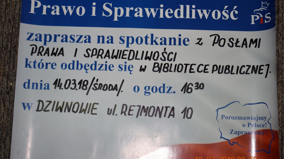 Zapraszamy w środę o 16.30 na Spotkanie Z Posłami Prawa i Sprawiedliwości :