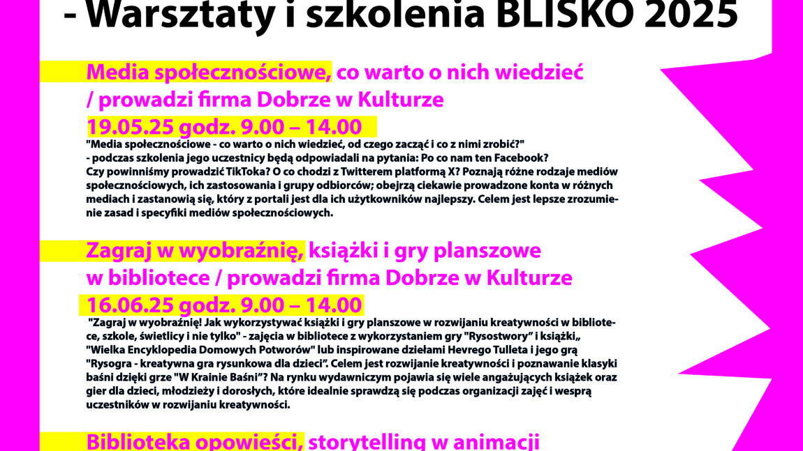 Blisko kultury, blisko nas, biblioteka.