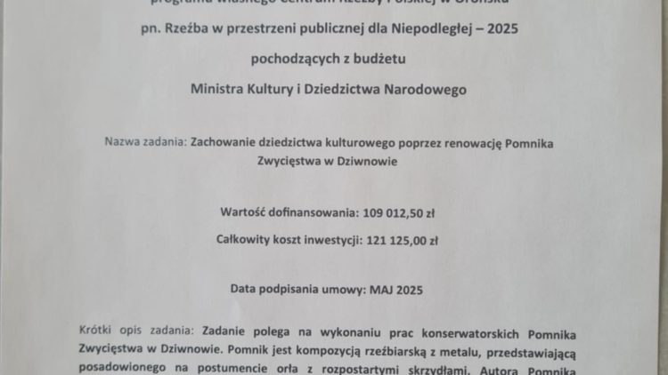 Program „Rzeźba w przestrzeni publicznej dla Niepodległej-2025”