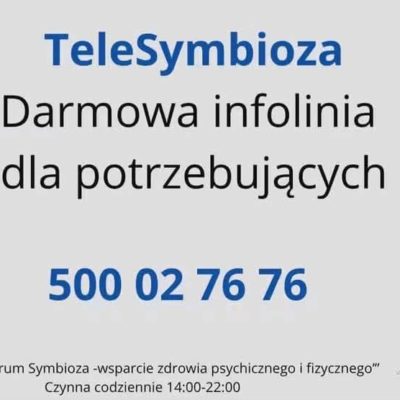 Fundacja Centrum Symbioza – Wsparcie Zdrowia Psychicznego i Fizycznego Bezpłatna infolinia pomocy psychologicznej: 500 02 76 76 www.fundacjasymbioza.org.pl